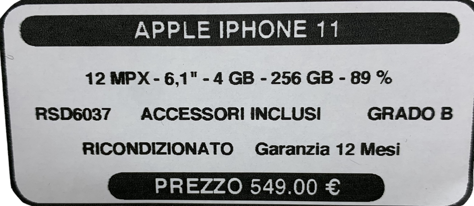 Apple iPhone 11 256Gb GR. B Gar. 12M Fattura RSD6037