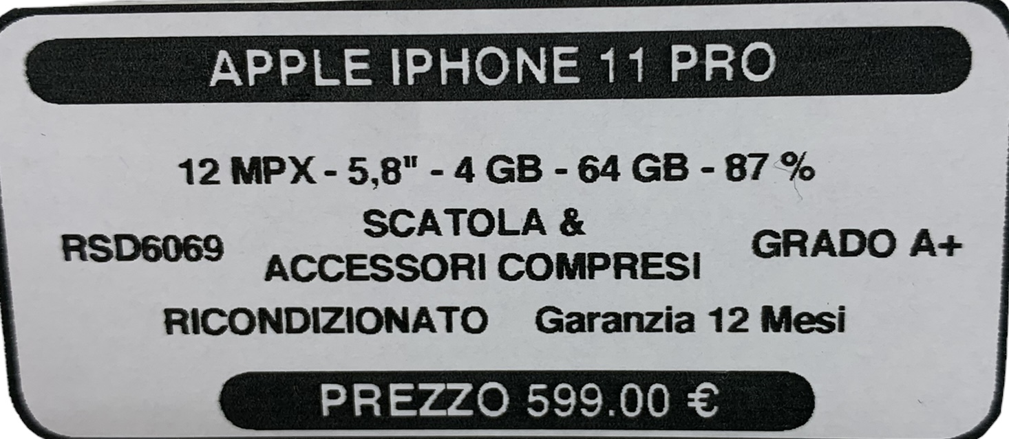 Apple iPhone 11 Pro 64Gb GR. A+ Gar. 12M Fattura RSD6069